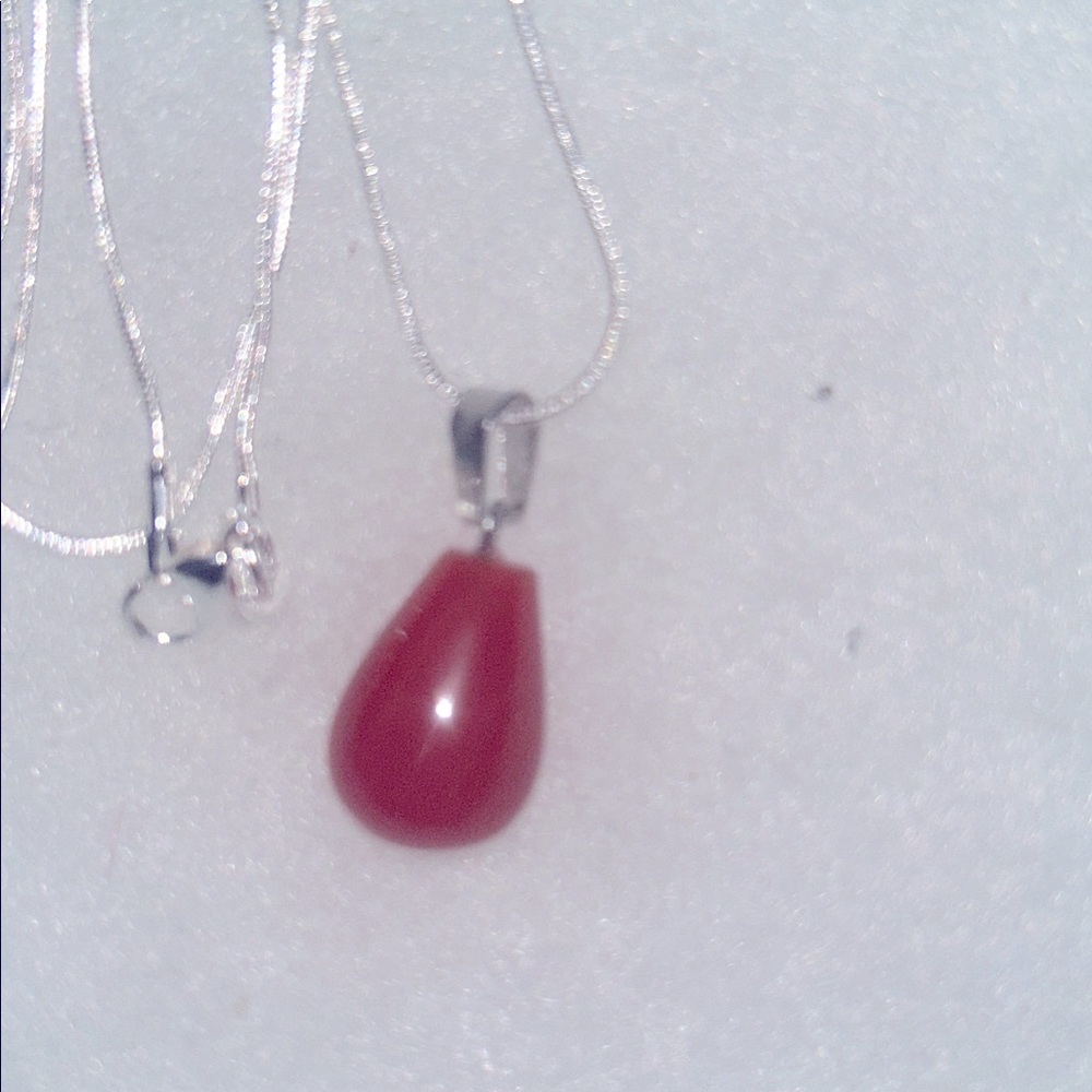 Boho Carnelian Agate Sterling Silver 24” Necklace - Picture 4 of 5